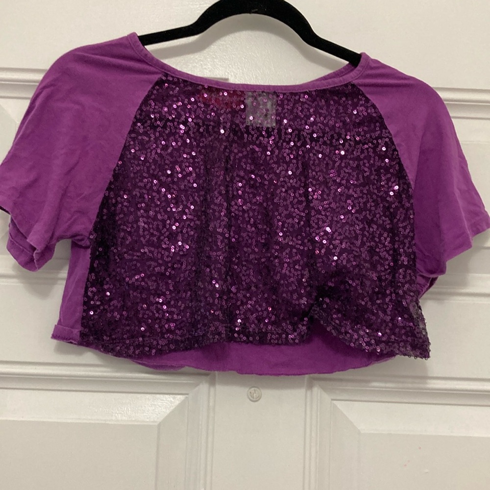 Sketchers Purple crop top with shiny sequin